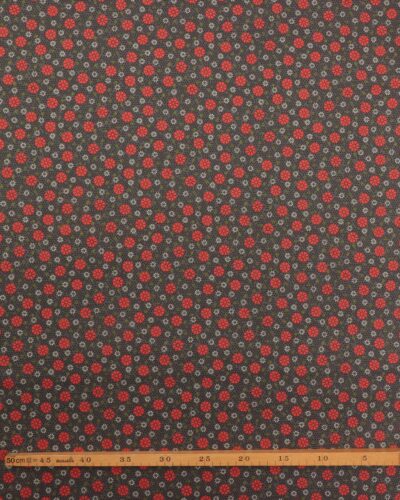 Alternative view of Mørk armygrøn med orangerøde blomster  - Patchwork