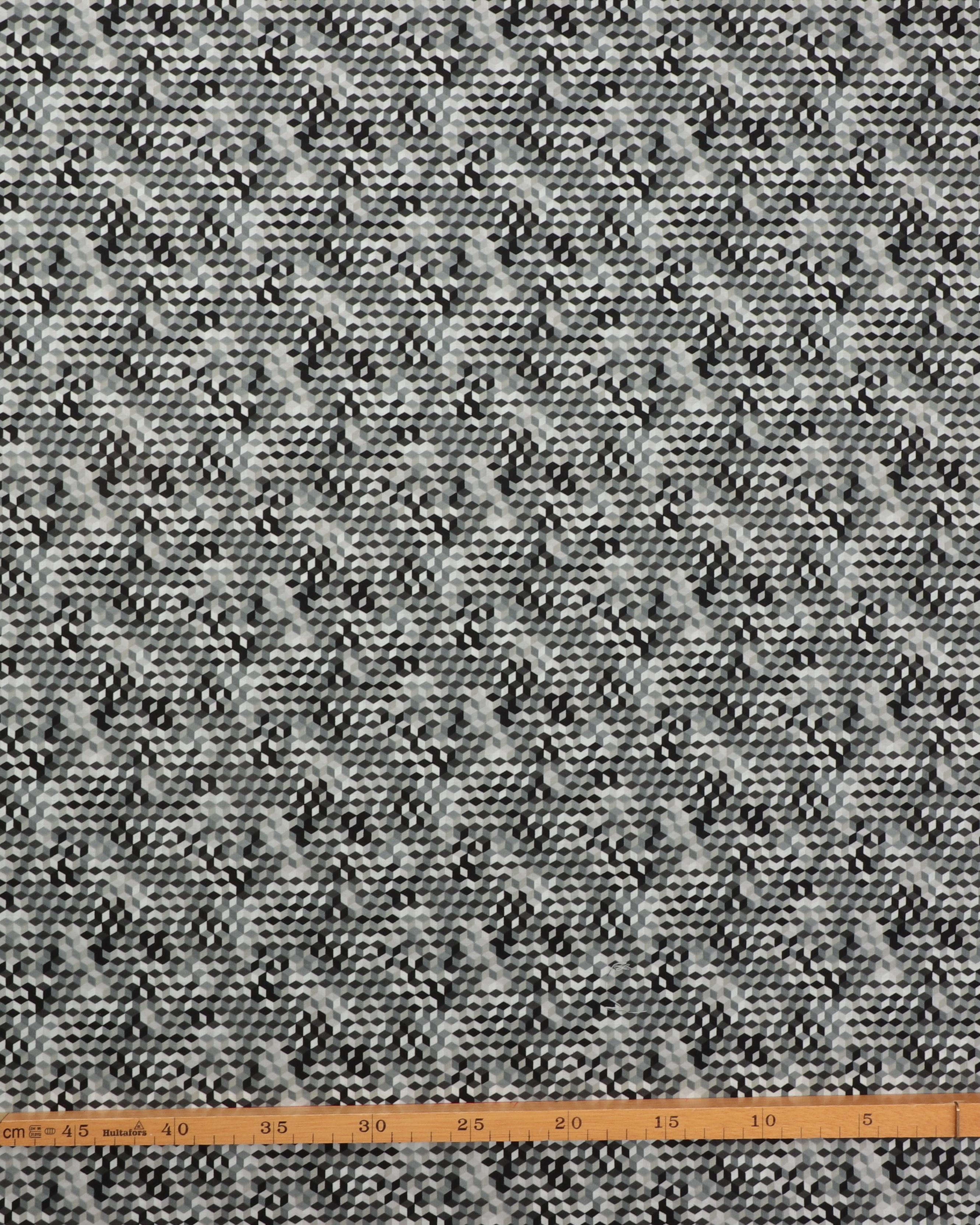 Kubemønster i grå, sort og hvid - Patchwork 4 Kubemønster i grå, sort og hvid - Patchwork - Billede 2