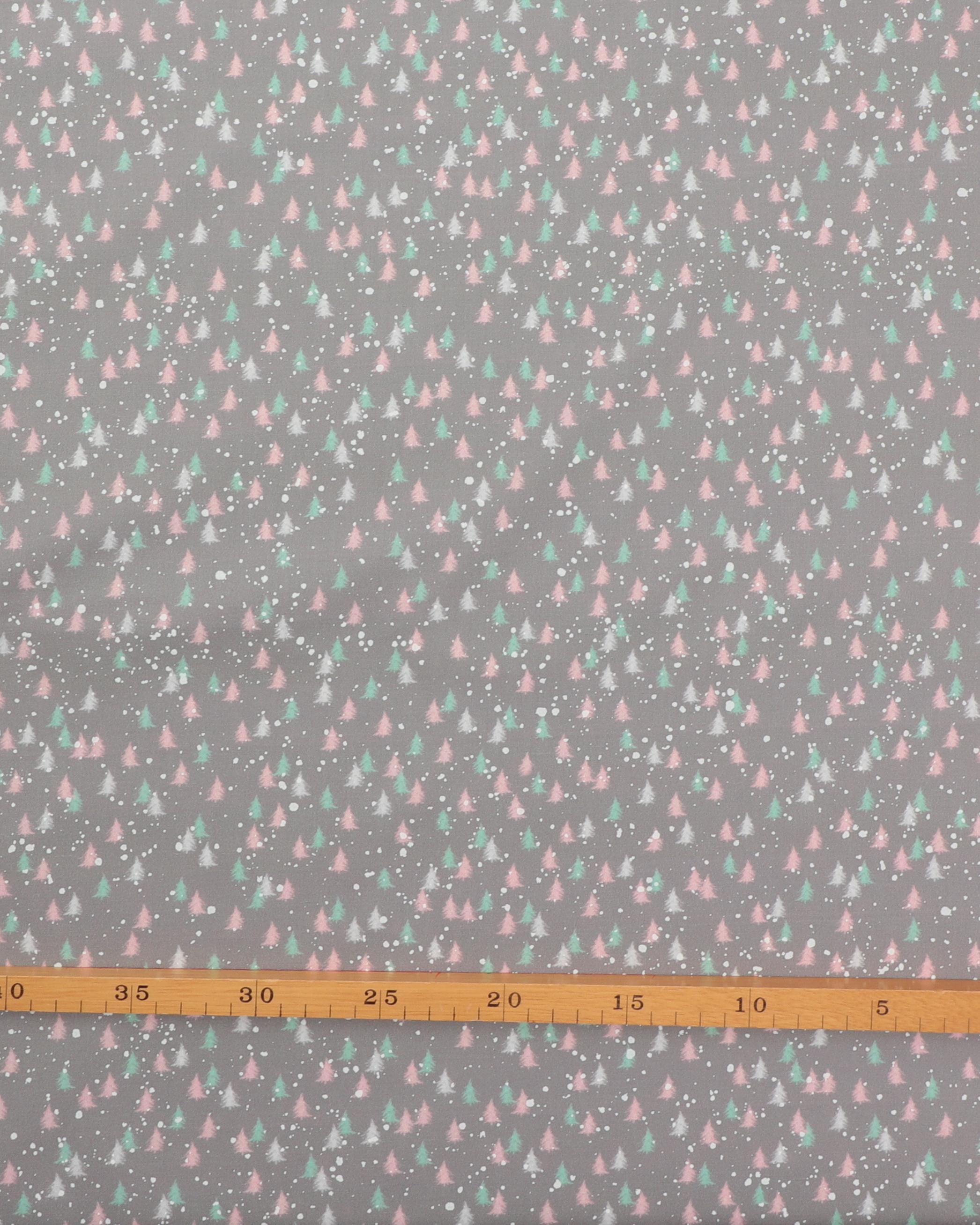 Grå med lyserøde og lysegrønne juletræer - Patchwork 4 Grå med lyserøde og lysegrønne juletræer - Patchwork - Billede 2