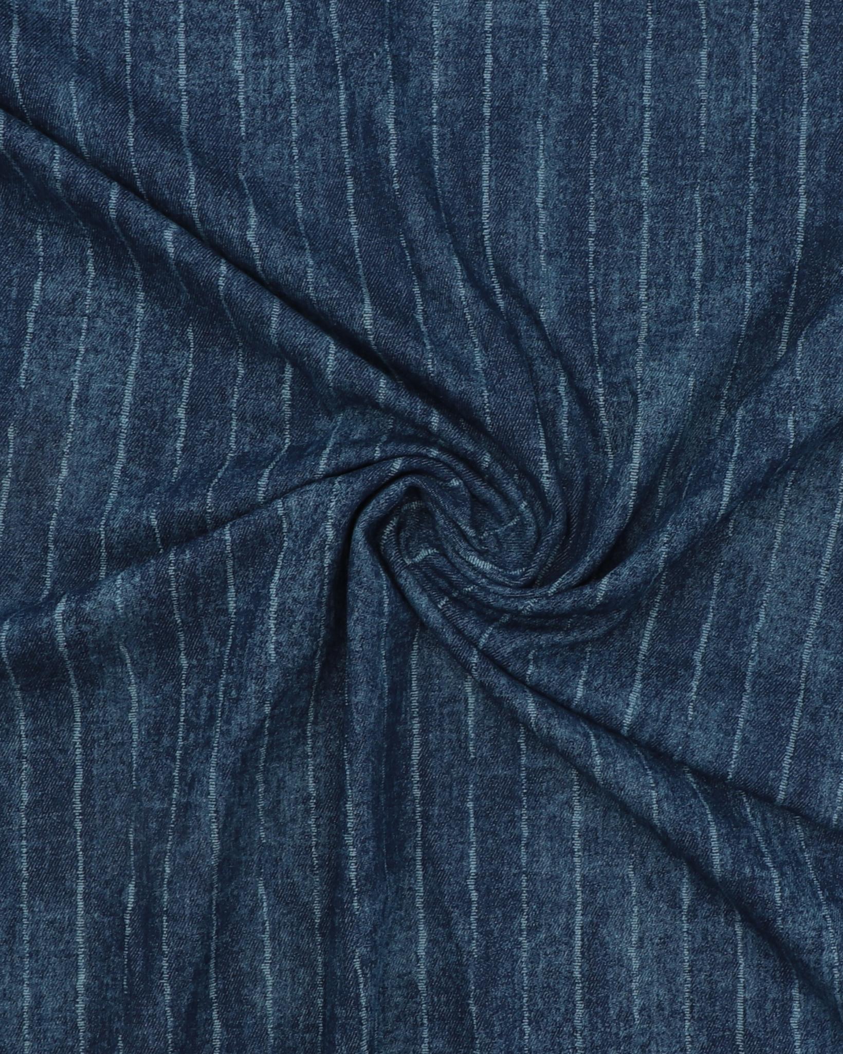 Meleret blå m. lyse striber - Blød Denim 5 Meleret blå m. lyse striber - Blød Denim - Billede 3