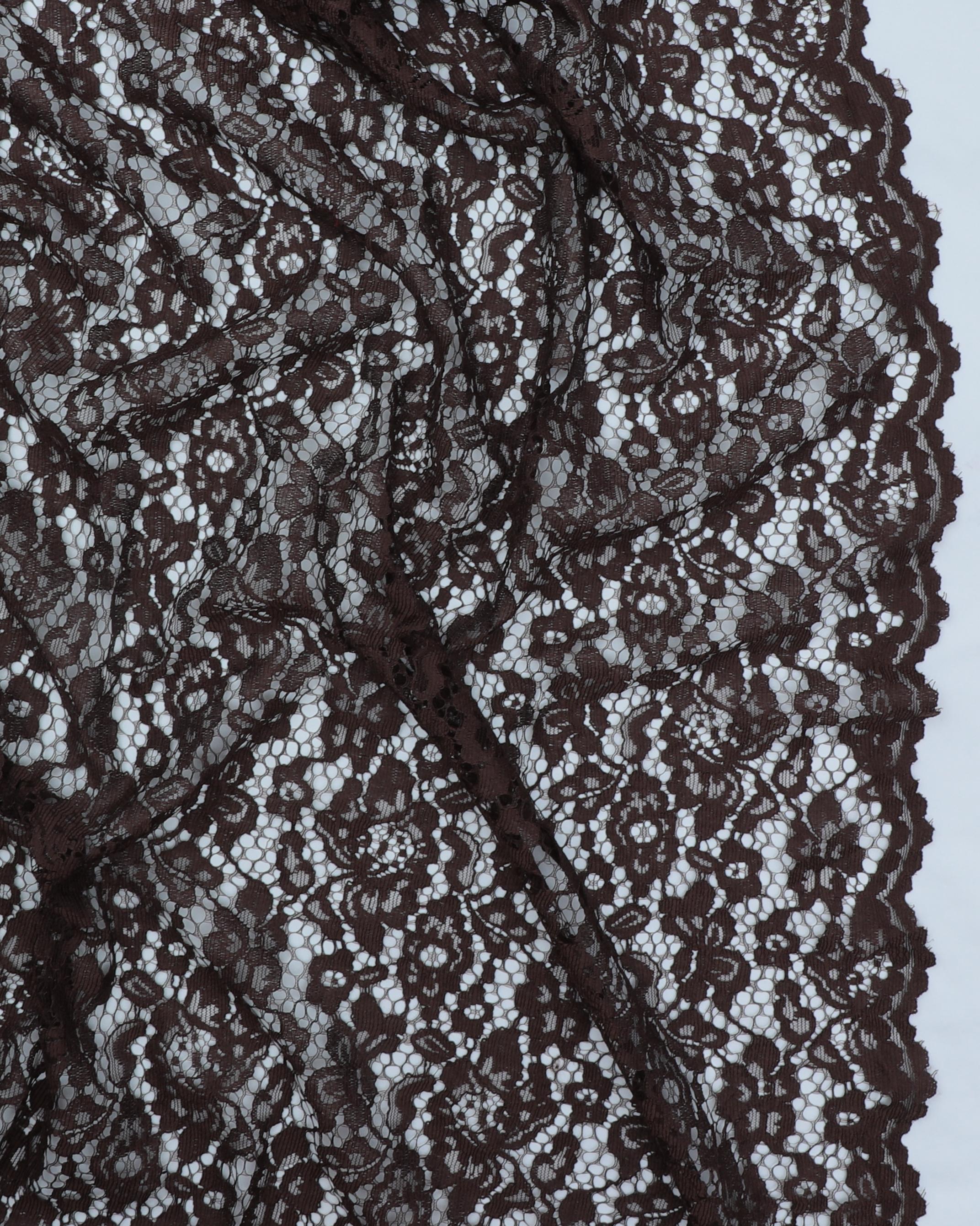 Mørkebrun blonde med tungekant - Polyester - 100% Polyester