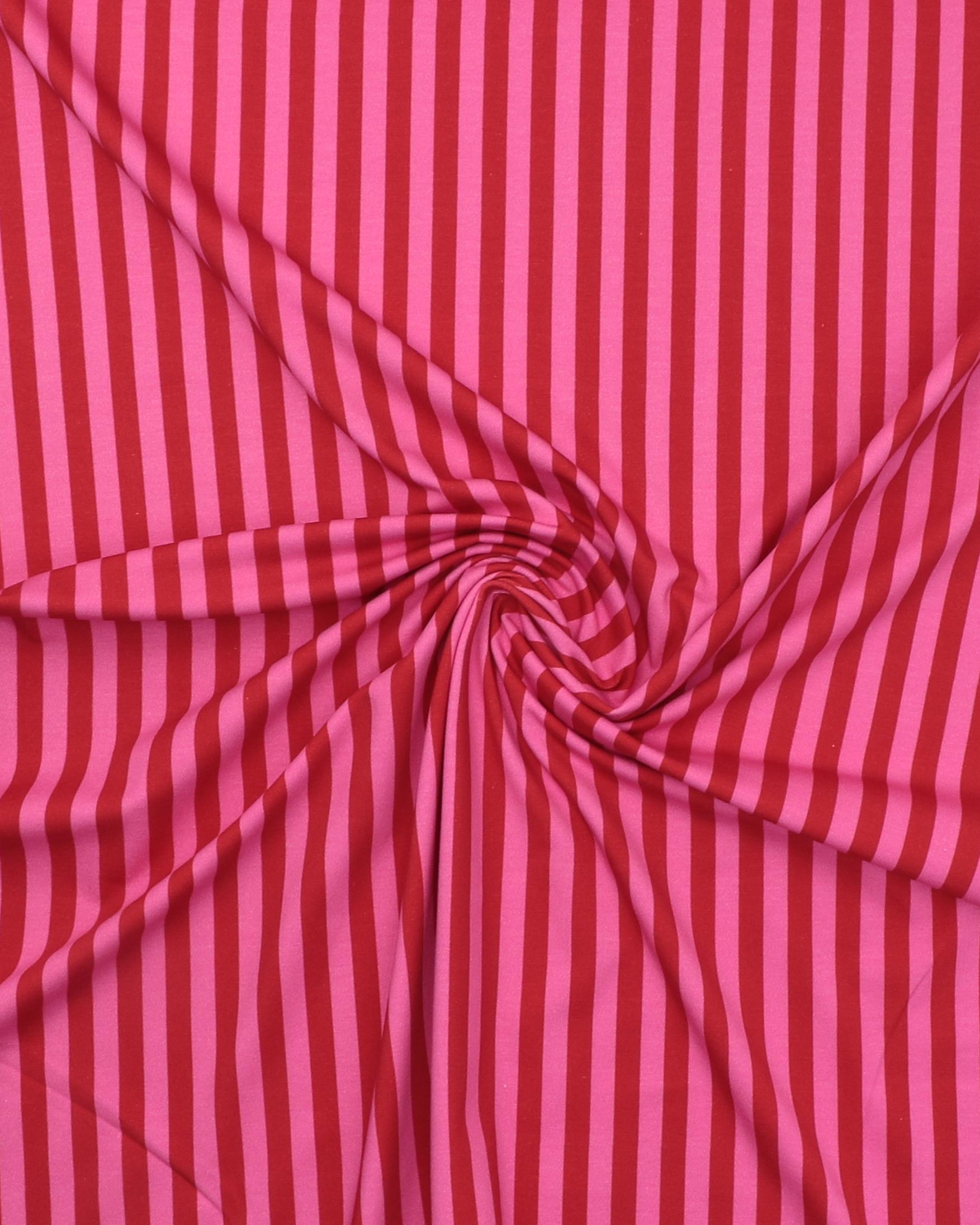 Pink og mørkerøde striber - Jersey 5 Pink og mørkerøde striber - Jersey - Billede 3