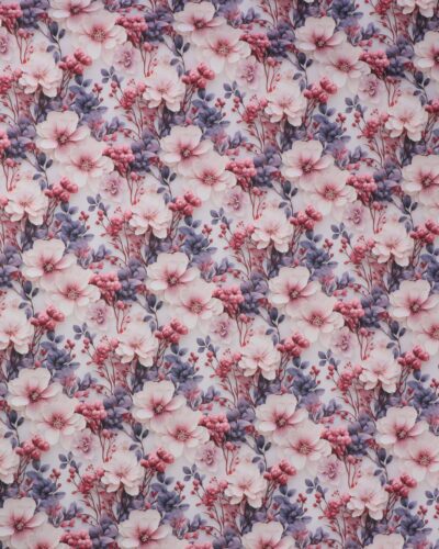 Lilla og sart rosa blomster - Hyndestof