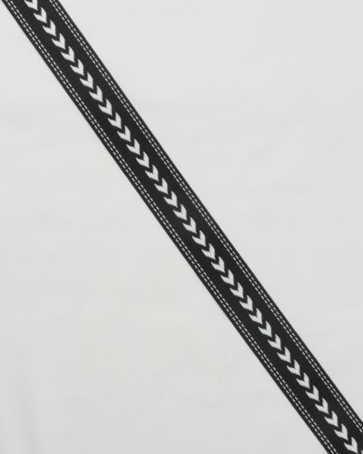 Sort/hvid, polyester - Gjordbånd 38 mm