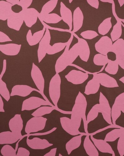Chokoladebrun med mørk lyserød - Polyester/viskose