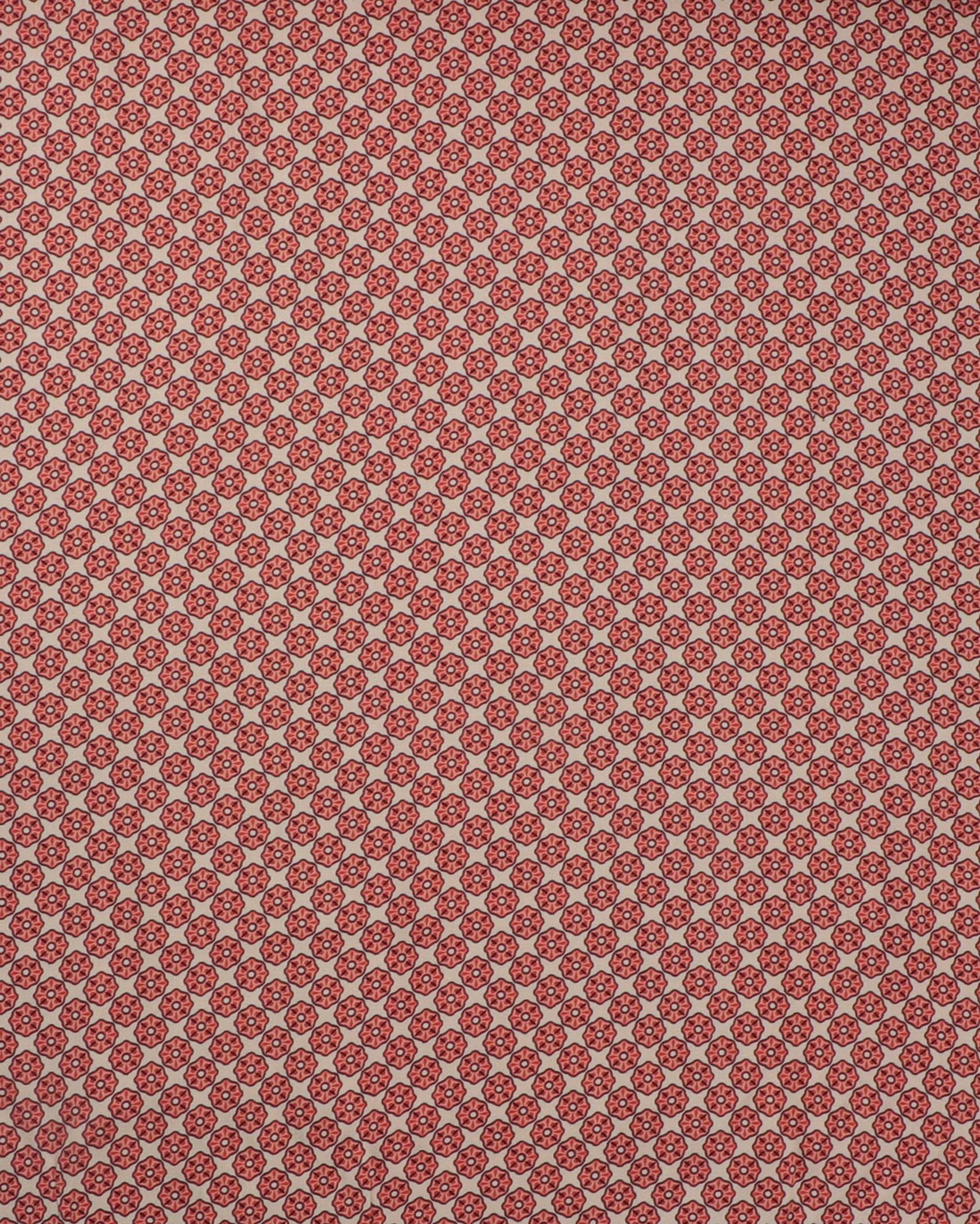 Cremefarvet med mønster i beige og orange - Viskose 3 Cremefarvet med mønster i beige og orange - Viskose