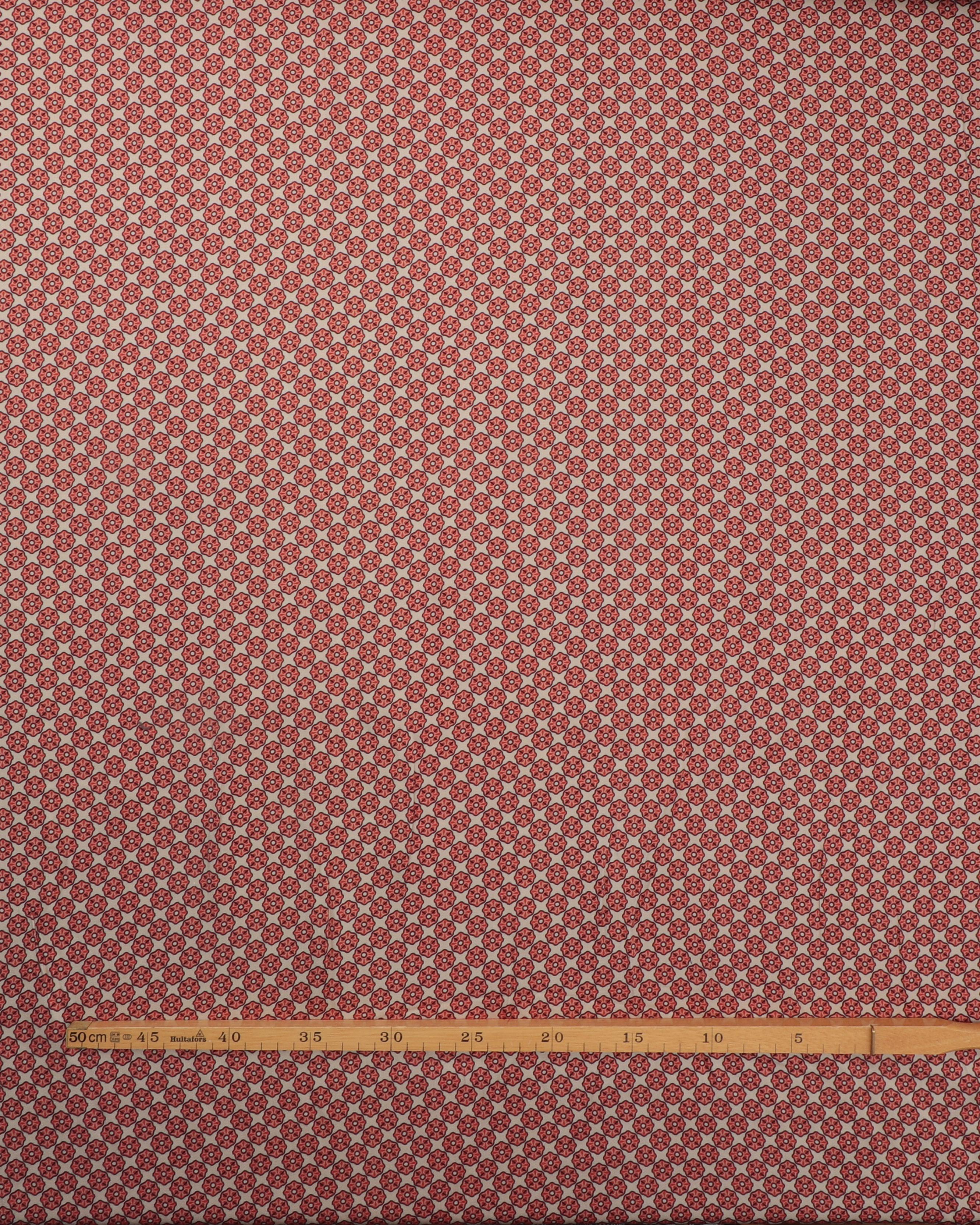 Cremefarvet med mønster i beige og orange - Viskose 4 Cremefarvet med mønster i beige og orange - Viskose - Billede 2