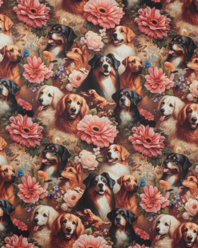 Hunde blandt blomster - Boligtekstil