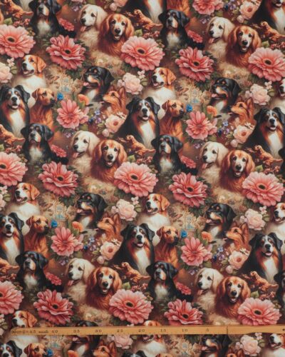 Alternative view of Hunde blandt blomster - Boligtekstil