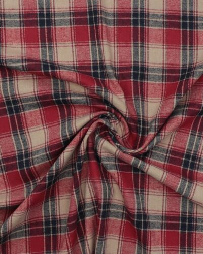 Tern i brune, blå og røde farver - Opkradset bomuld/polyester 6 Tern i brune, blå og røde farver - Opkradset bomuld/polyester
