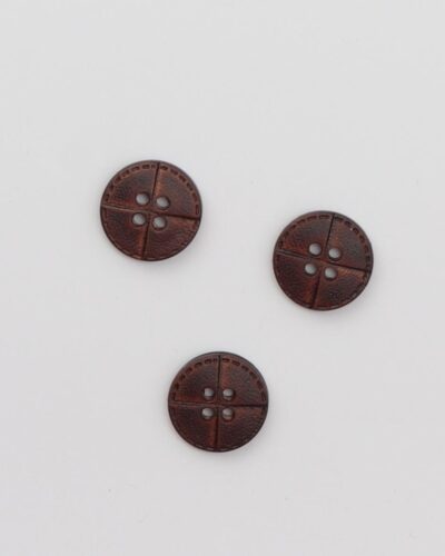 4-huls sortbrun læderlook - ca. 15 mm