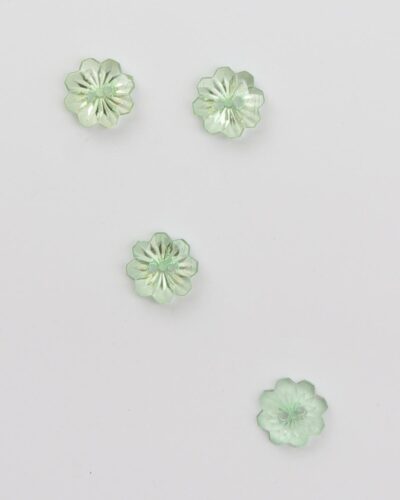 2-huls, grøn transparent blomst - ca. 17 mm