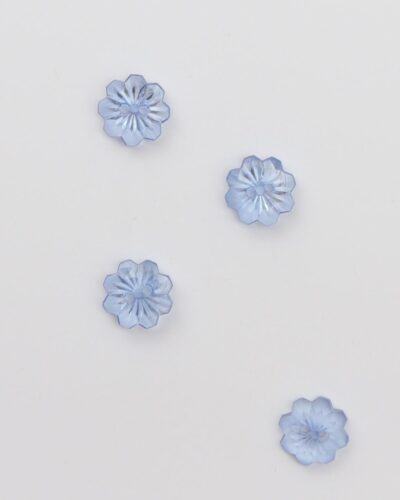 2-huls, blå transparent blomst - ca. 17 mm