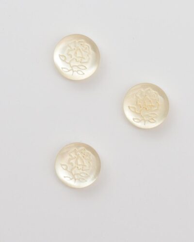 Øjeknap, blank offwhite m. rose - ca. 18 mm