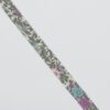 20 mm skråbånd, grønne blade m. blomster - Bomuld