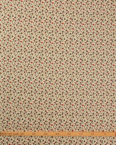 Alternative view of Creme med blomster i røde farver og grønt - Patchwork