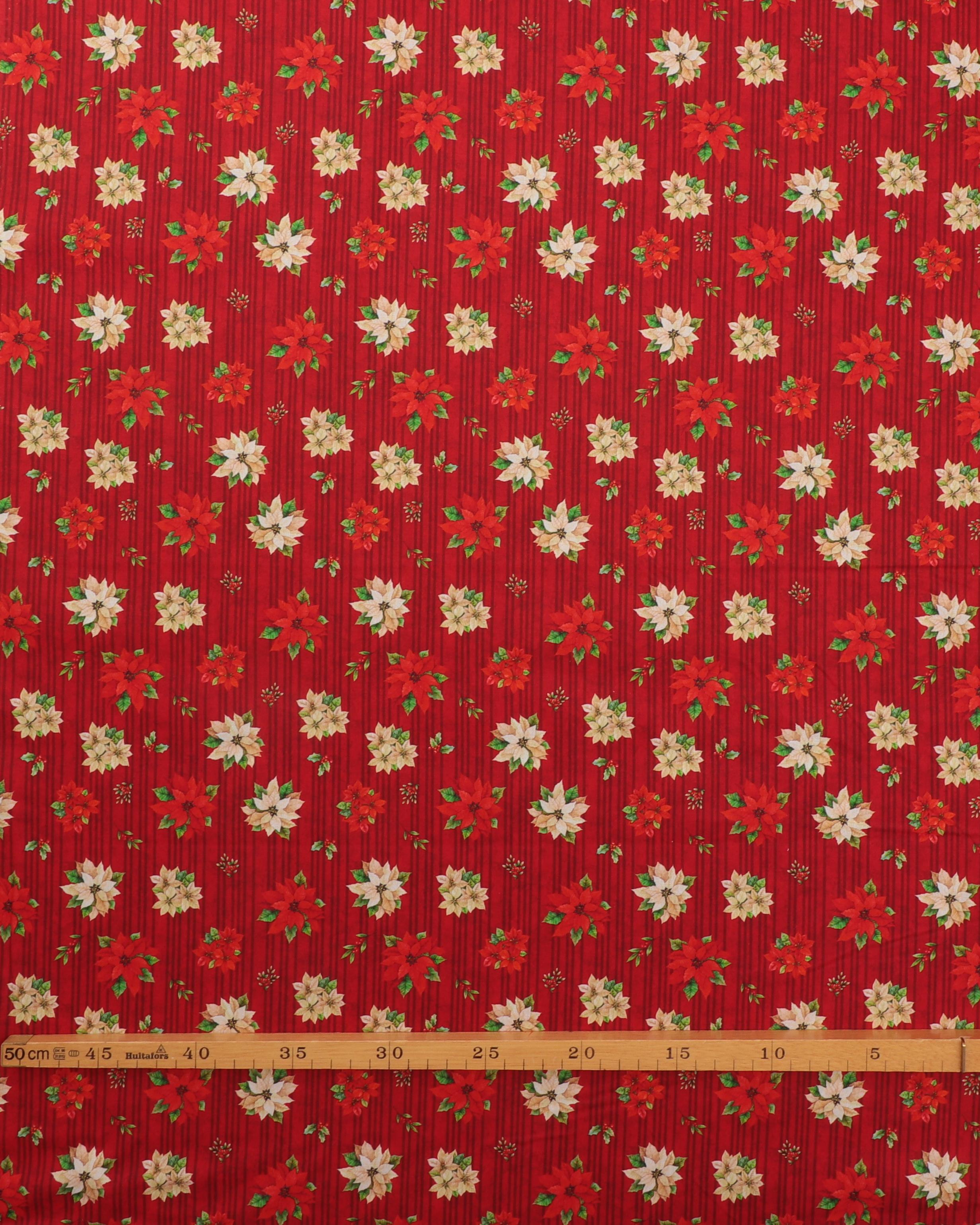 Rød med julestjerner i rød og creme - Patchwork 4 Rød med julestjerner i rød og creme - Patchwork - Billede 2