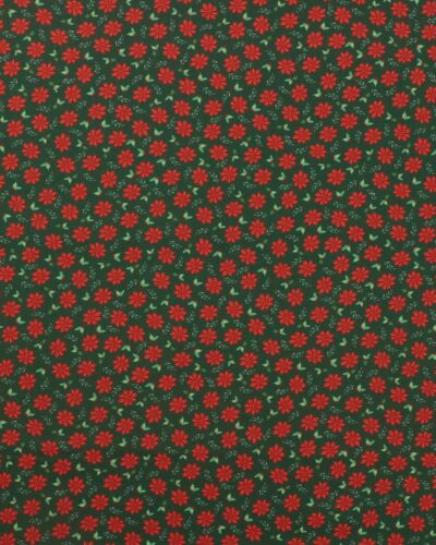 Tiny Things, grøn m. røde julestjerner og kristtjørn - Patchwork