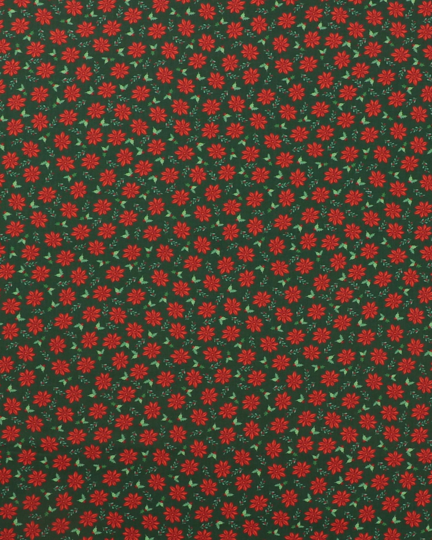Tiny Things, grøn m. røde julestjerner og kristtjørn - Patchwork 3 Tiny Things, grøn m. røde julestjerner og kristtjørn - Patchwork