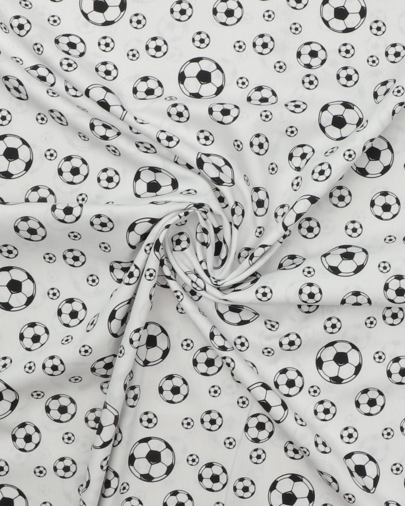 Hvid med sort/hvide fodbolde - Bomuld 5 Hvid med sort/hvide fodbolde - Bomuld - Billede 3