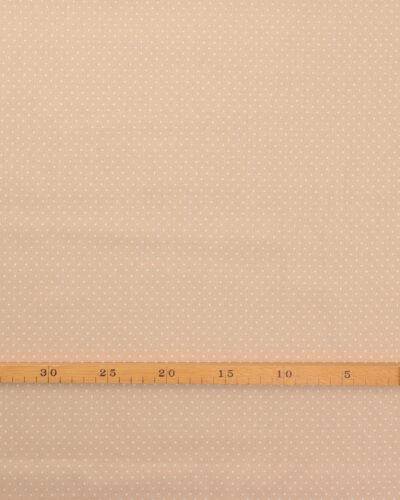 Alternative view of Hvide små prikker på beige - Bomuld