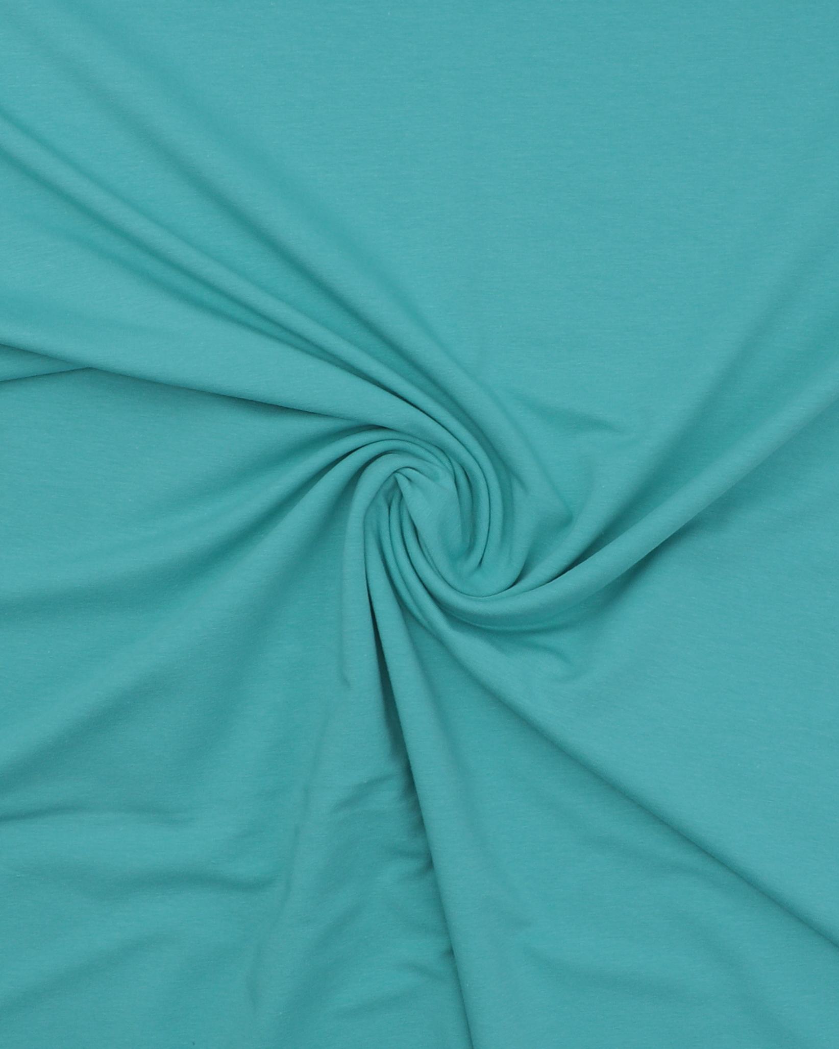Ensfarvet French Terry - 263 mørk mint - 3% Elastan, 97% Bomuld
