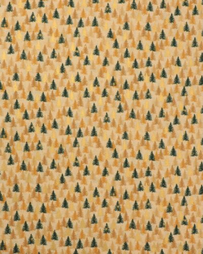 We Love Christmas, graner i grøn, mørkegul og guld  - Patchwork