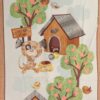 Hundehus og hunde - Patchwork panel 1 Hundehus og hunde - Patchwork panel