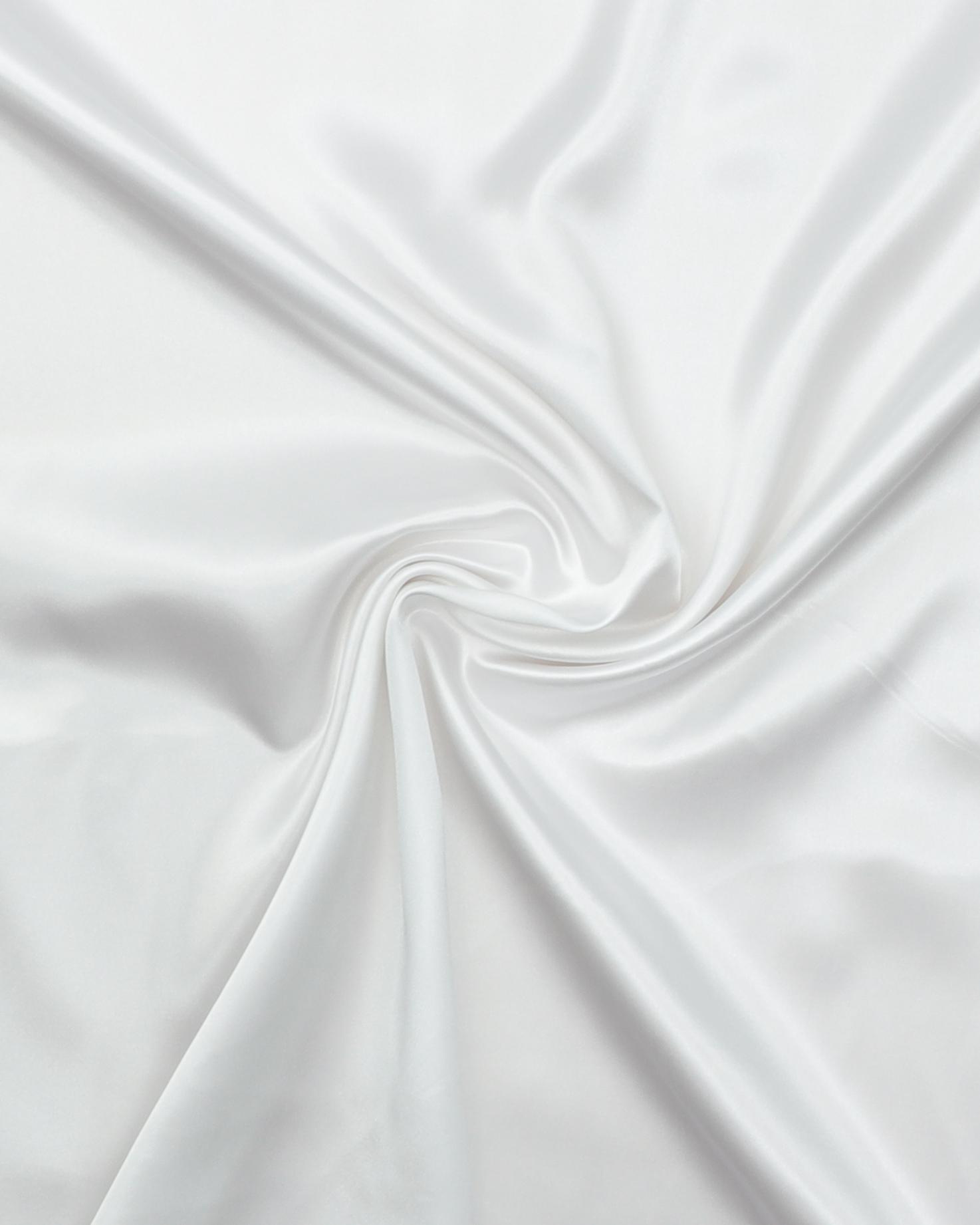 Ensfarvet blød satin - Polyester - Hvid - 100% Polyester
