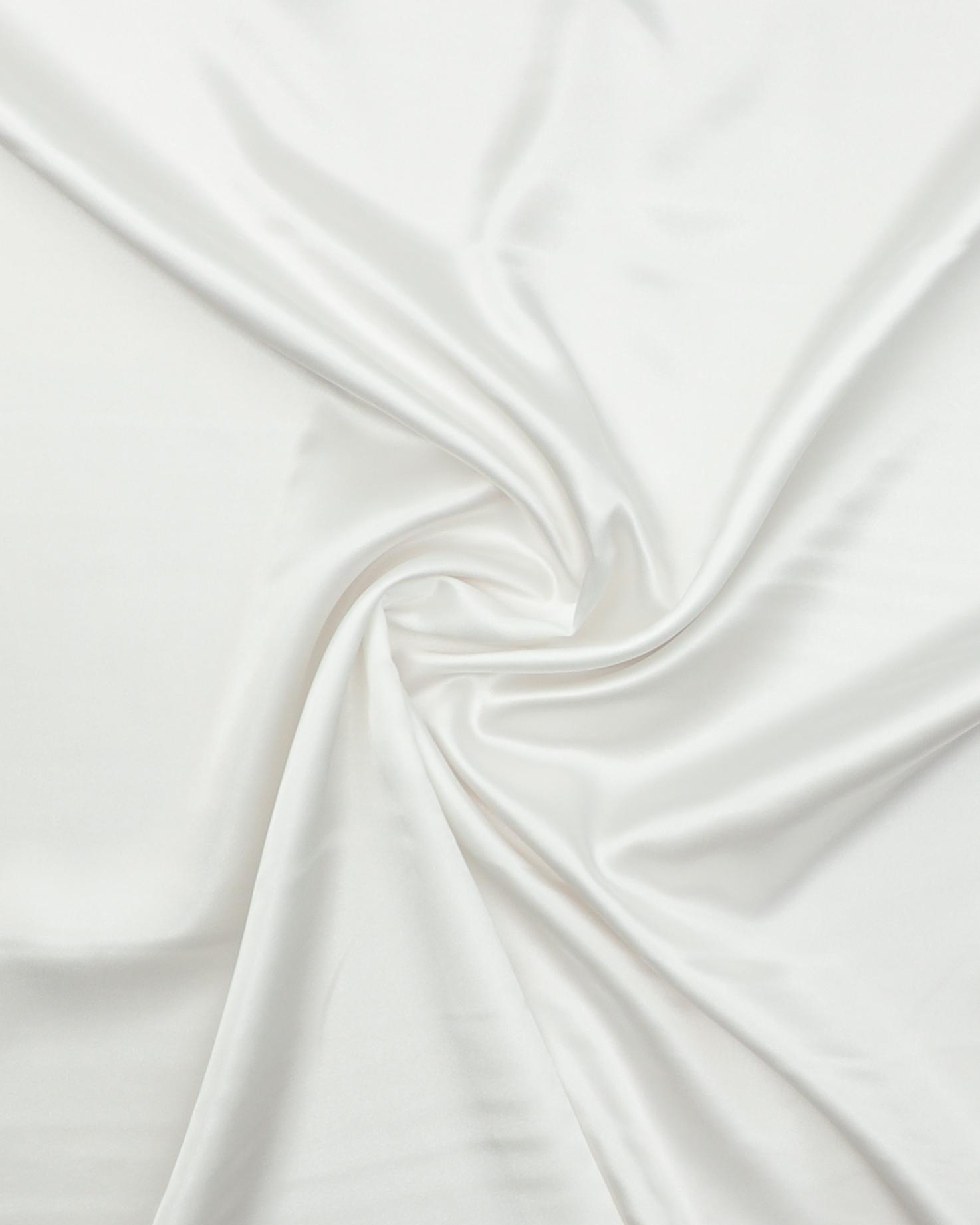 Ensfarvet blød satin - Polyester - Offwhite - 100% Polyester