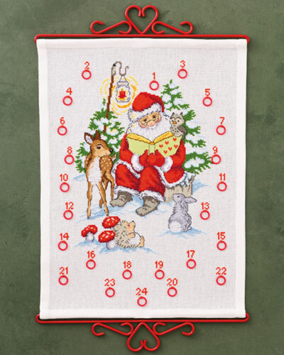 Julemanden læser - Julekalender 32x44 cm