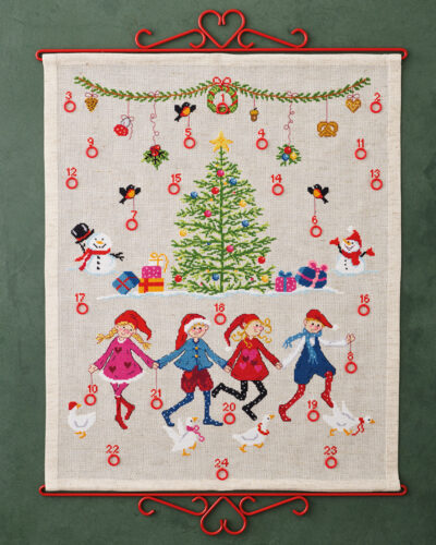 Nissebørn og gæs - Julekalender 48x59 cm