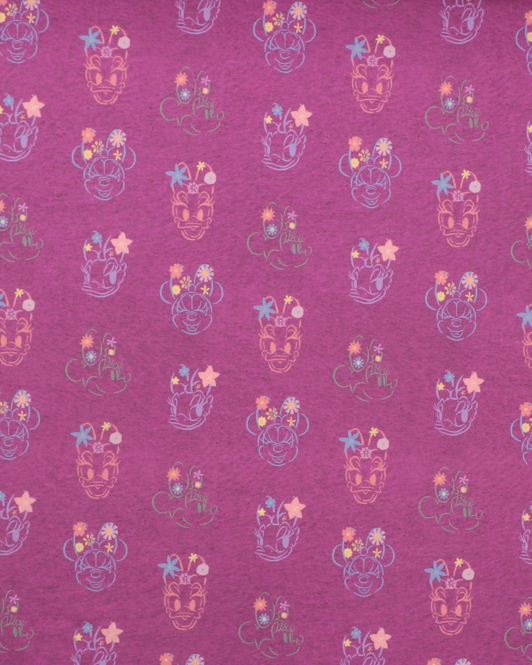 Minnie Mouse og Andersine på meleret cerise - Jersey 3 Minnie Mouse og Andersine på meleret cerise - Jersey