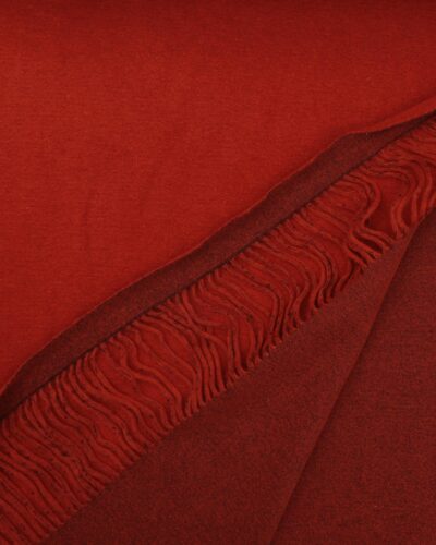 Brændt orange med frynser - Uld/polyester 6 Brændt orange med frynser - Uld/polyester