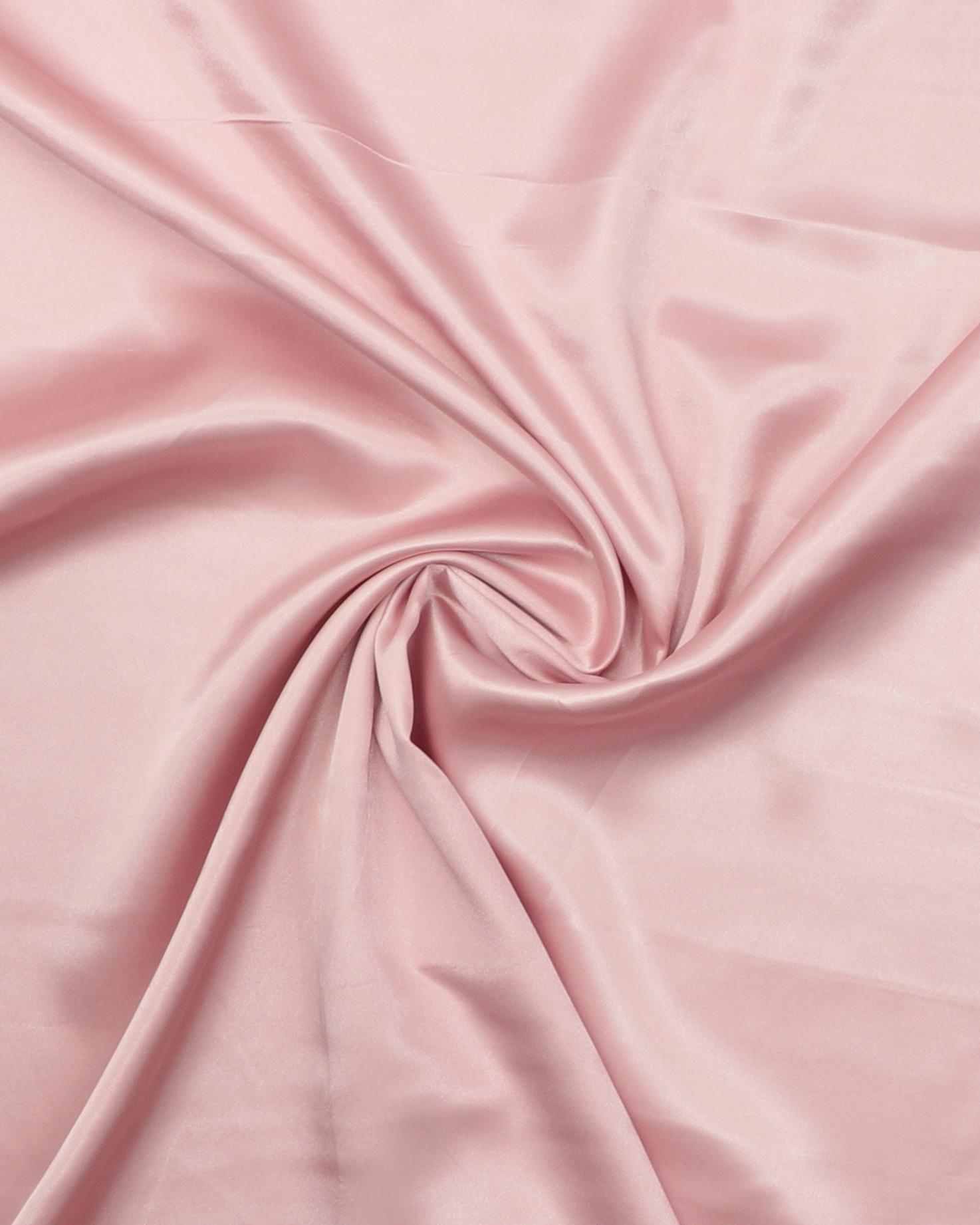 Ensfarvet blød satin - Polyester - Støvet lyserød - 100% Polyester