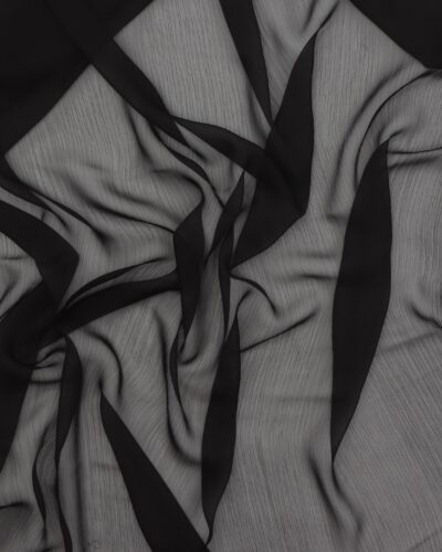 Sort, florlet - Chiffon, polyester