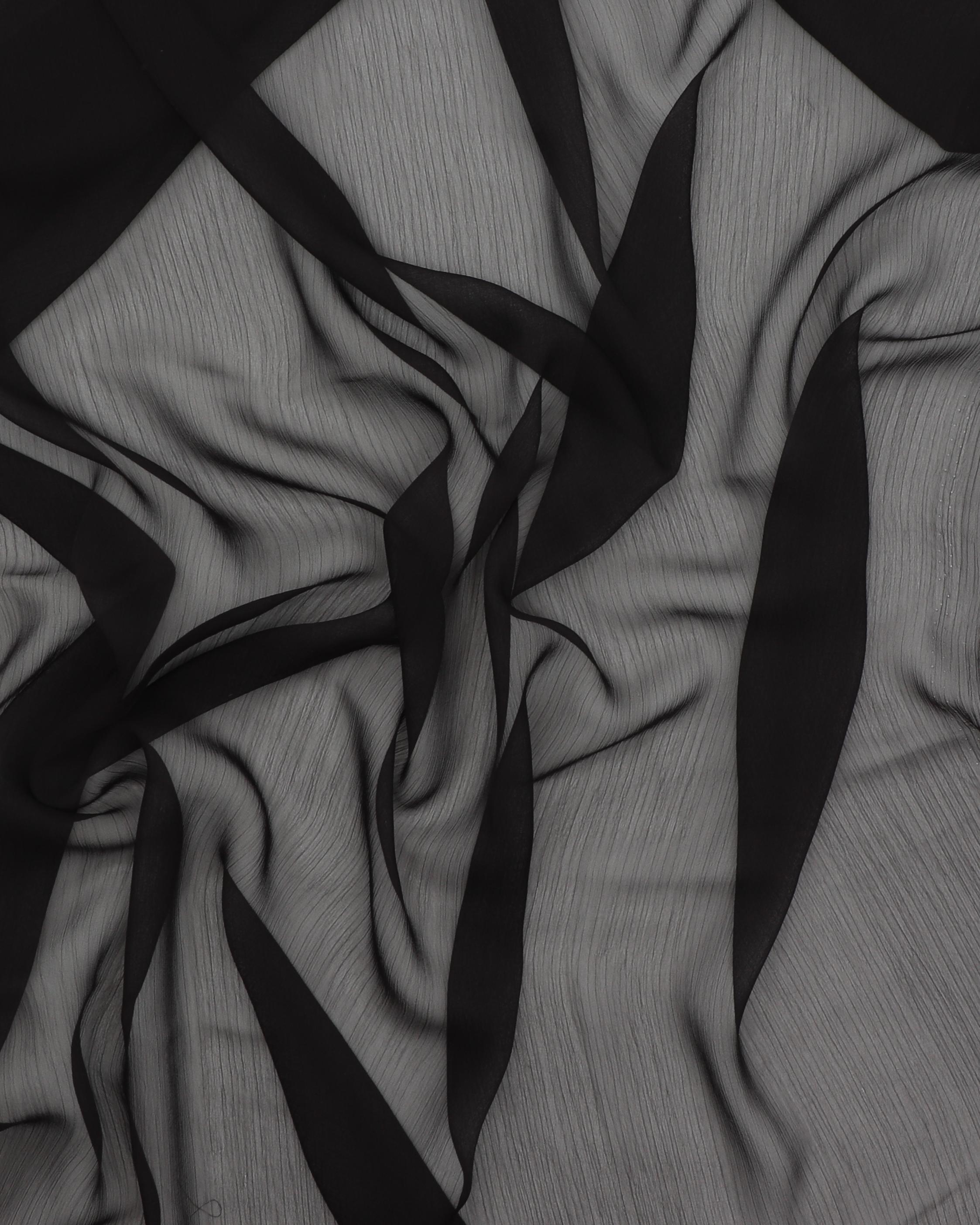 Sort, florlet - Chiffon, polyester 3 Sort, florlet - Chiffon, polyester