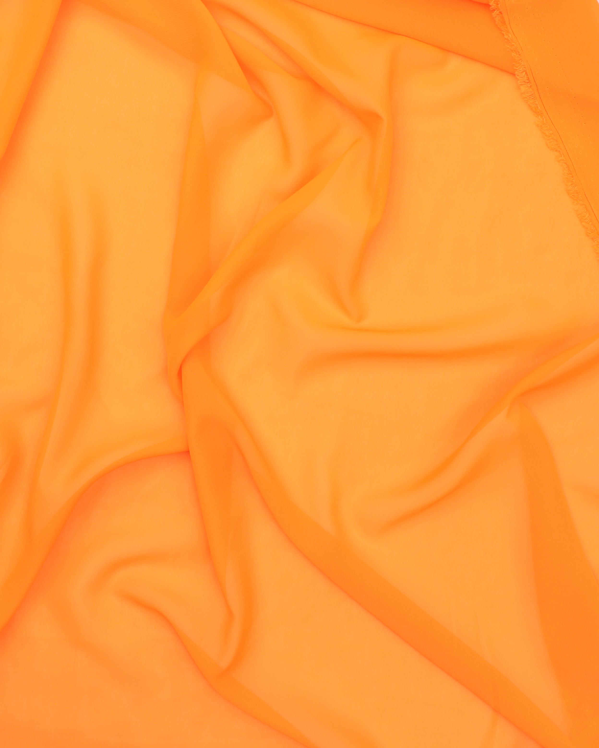 Ensfarvet polyester chiffon - Orange - 100% Polyester