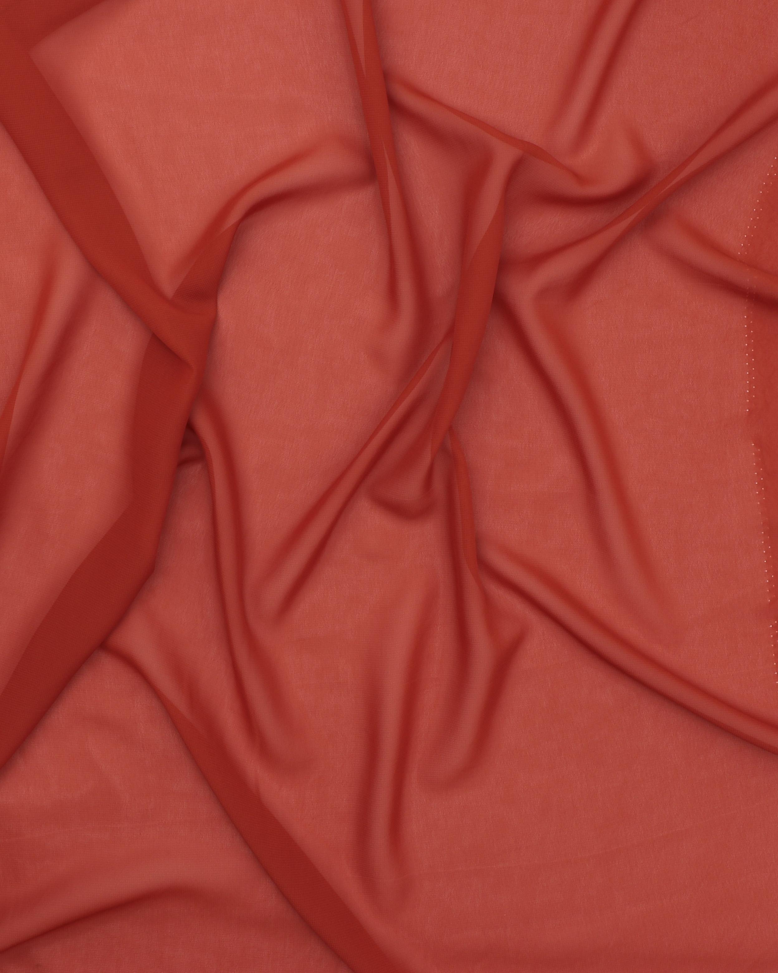 Ensfarvet polyester chiffon - Kobber - 100% Polyester