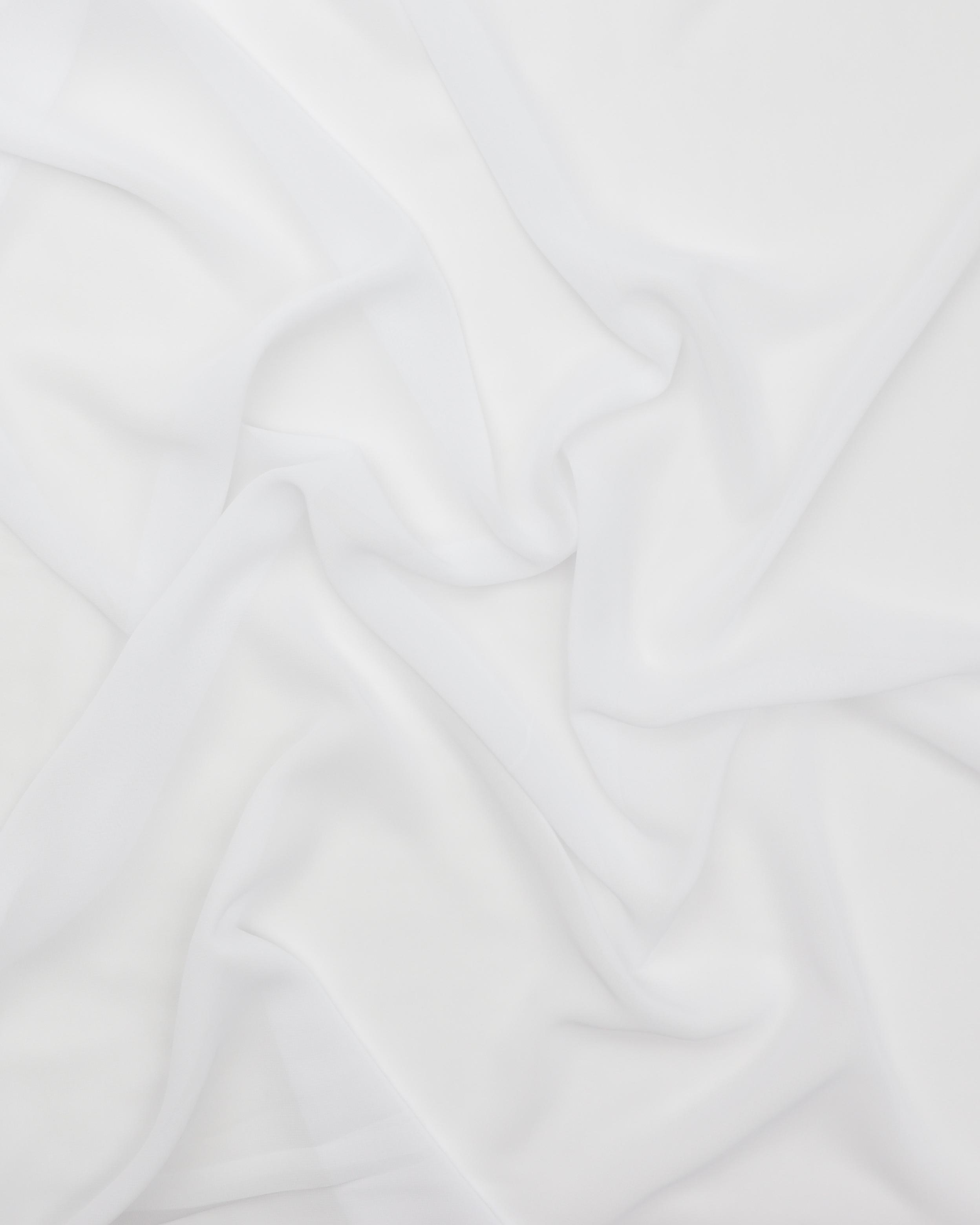 Ensfarvet polyester chiffon - Hvid - 100% Polyester