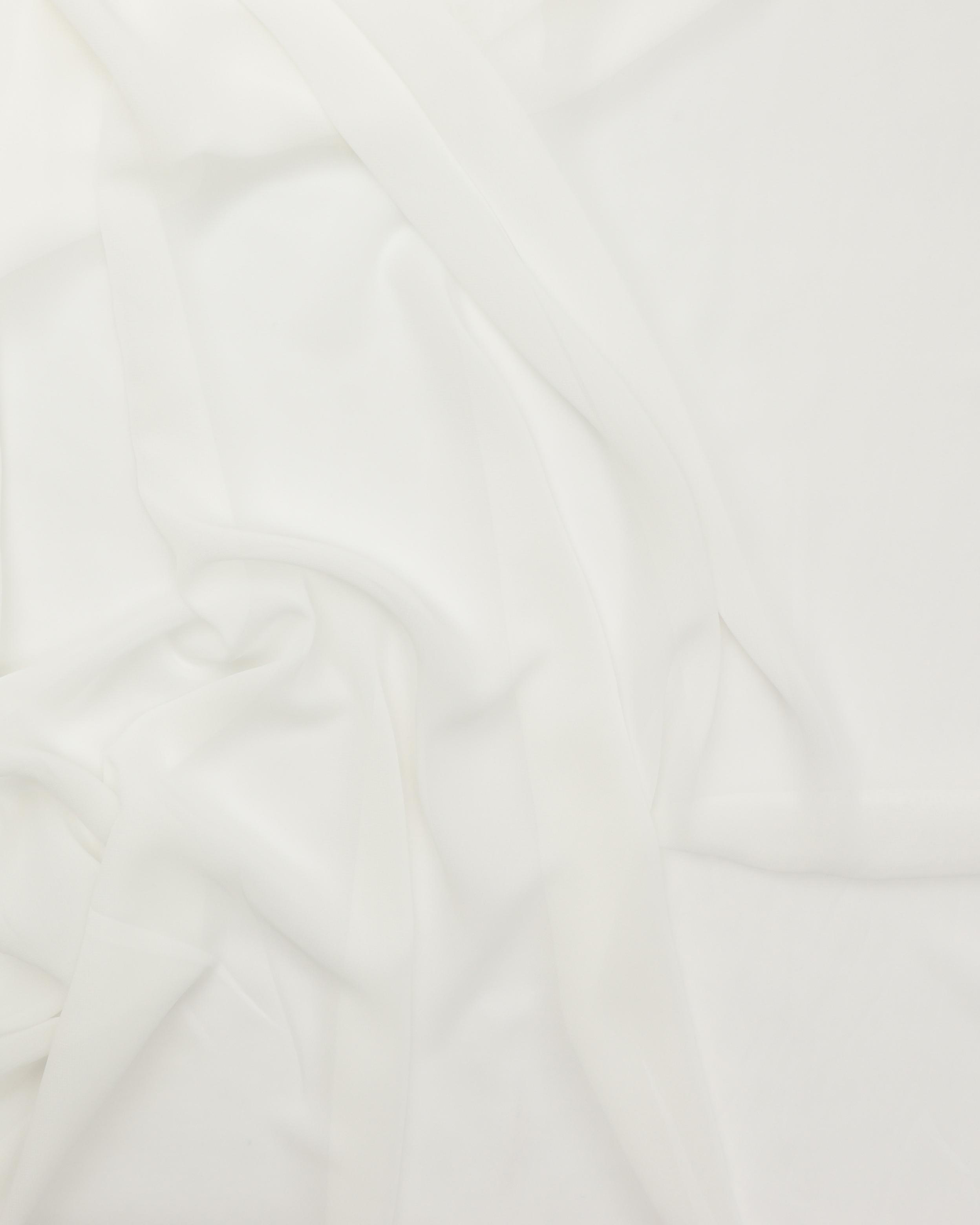 Ensfarvet polyester chiffon - Offwhite - 100% Polyester