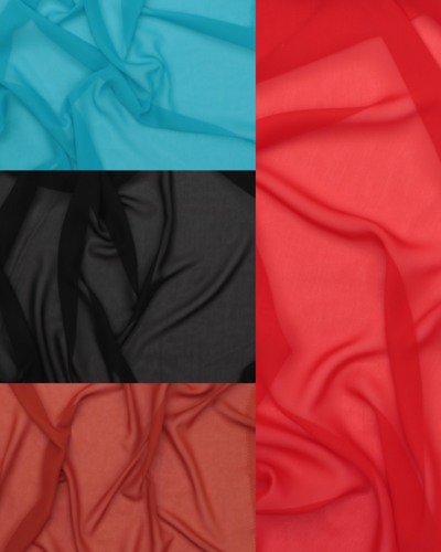 Ensfarvet polyester chiffon