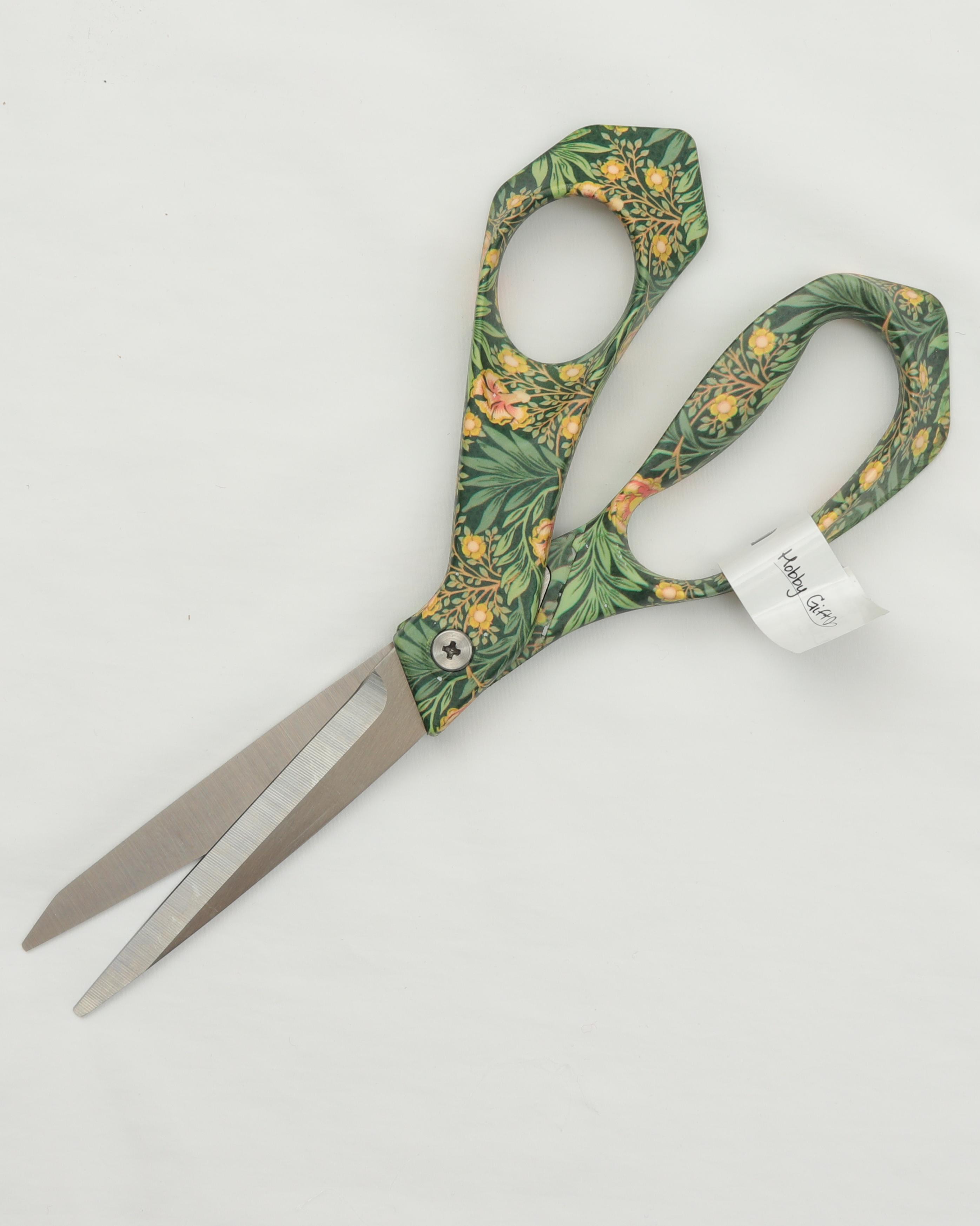 Stofsaks (21,5 cm) m. William Morris grønt blomster design 3 Stofsaks (21,5 cm) m. William Morris grønt blomster design