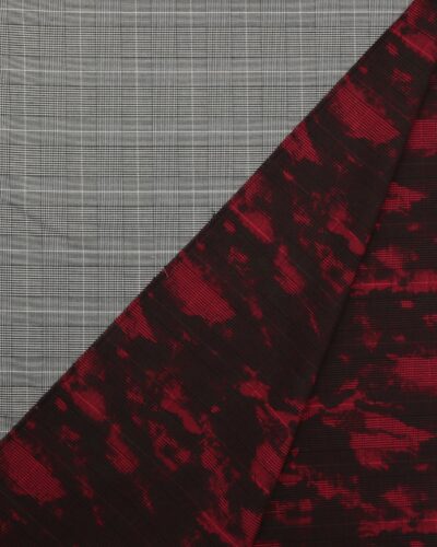 Tern, sort, hvid m. rødt på bagsiden - Polyester m. stræk - Billede 3