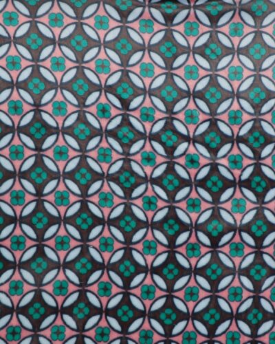 Mønster m. grøn/brun/hvid/rosa - Microfleece