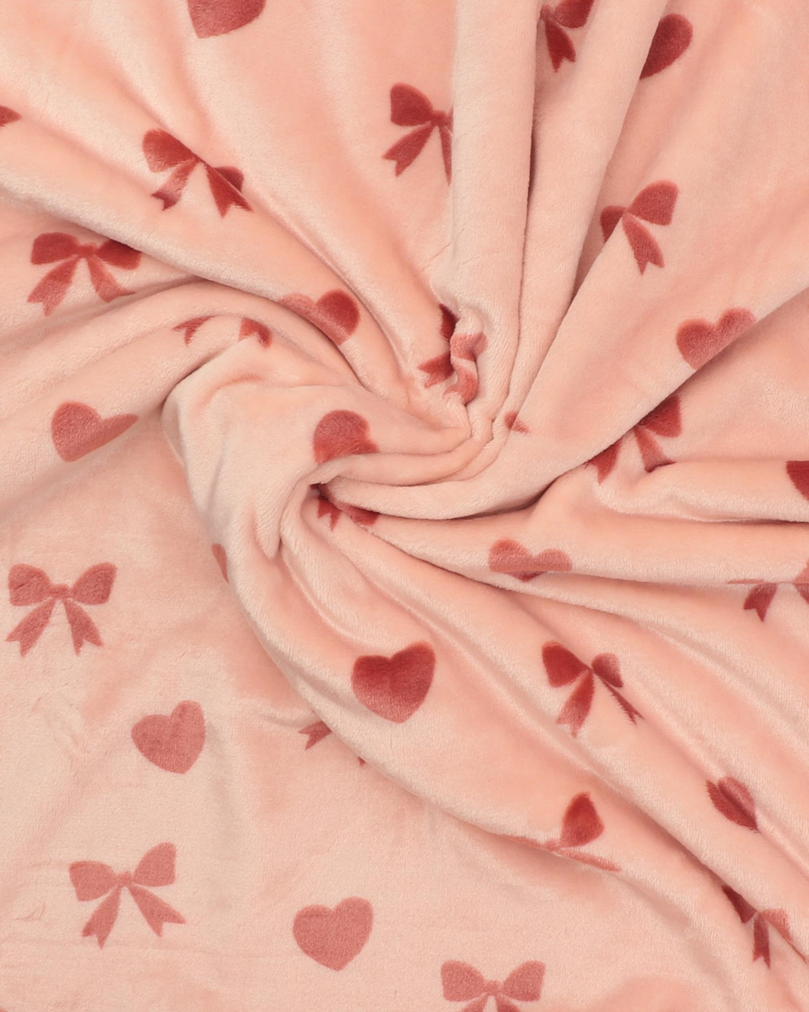 Lyserød med sløjfer og hjerter - Microfleece 6 Lyserød med sløjfer og hjerter - Microfleece - Billede 4