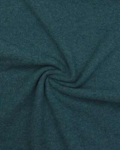 Meleret petrolblå - 100% Uld, fleece (merinould)
