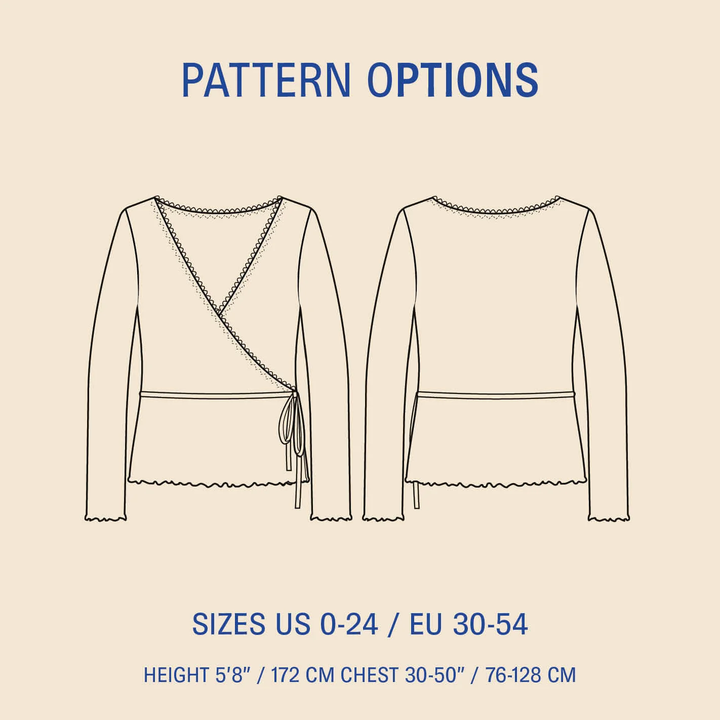 Wrap Blouse - str. 30-54 4 Wrap Blouse - str. 30-54 - Billede 2