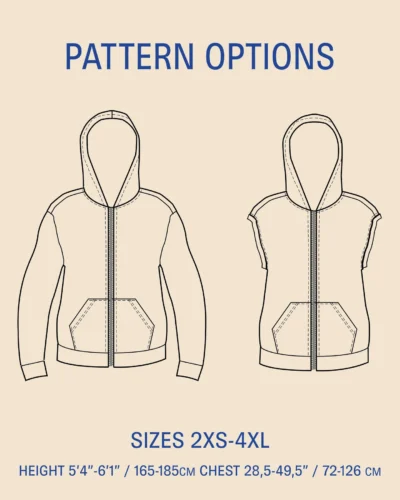 Alternative view of Zipper Hoodie - Unisex str. 2xs-4xl